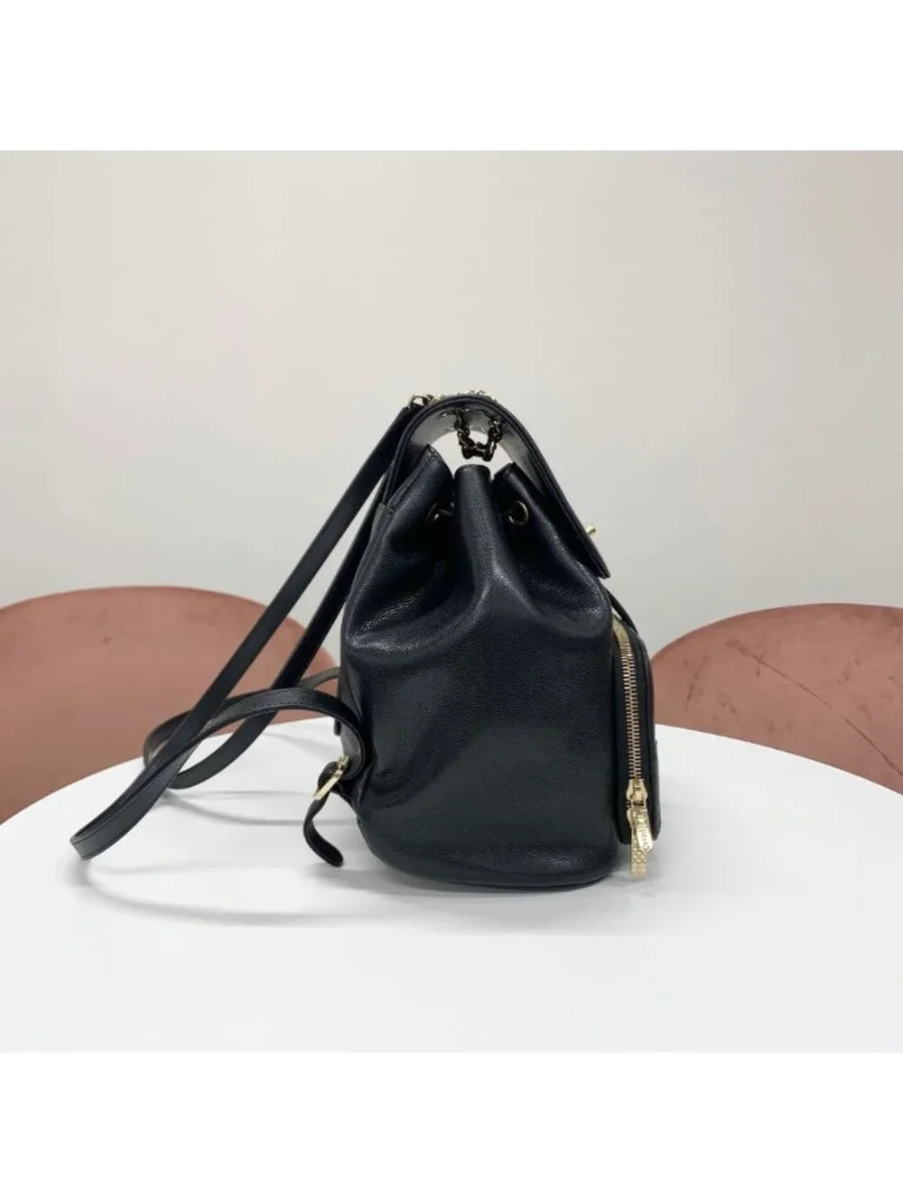 Chanel Quilted Caviar Leather Chain Backpack